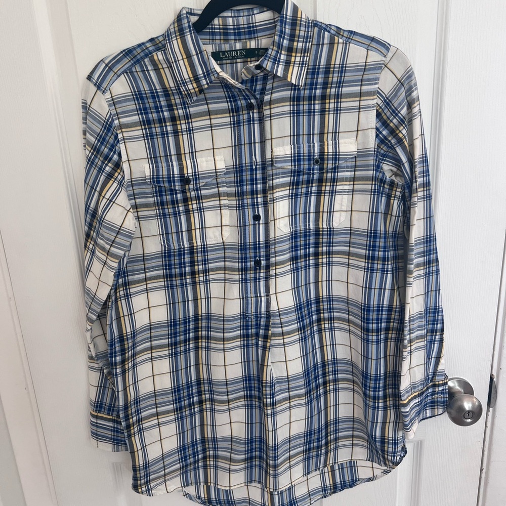 Lauren Ralph Lauren Women's Long Sleeve Plaid Button-Up Size‎ Small